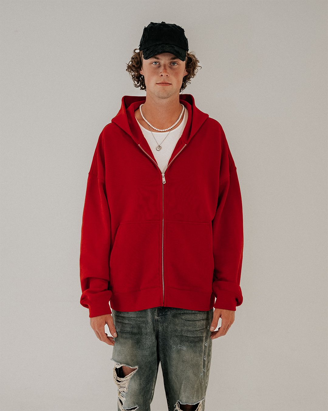 DEEP RED CORE ZIP UP