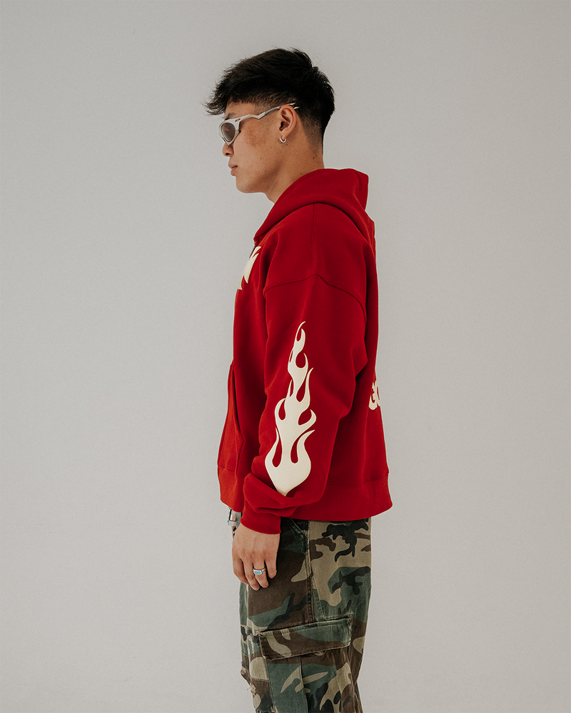 DEEP RED "FOUND GOD" ZIP UP